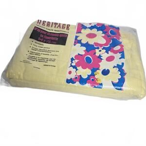 Vintage Heritage Flannel Fitted Bedsheet Yellow Double Bedding Cotton Rayon New